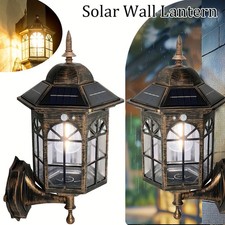 Outdoor Wall Light Solar Powered Wall Lantern with Motion Sensor for Garden Yard