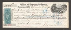 50¢ Revenue Stamp, Used, on Promissory Note, Syracuse, NY, Cattle/Railroad Vign