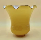 Vintage Hand Blown Amber Art Deco Milk Glass Tulip Flute Lamp Shade 5.5" Tall