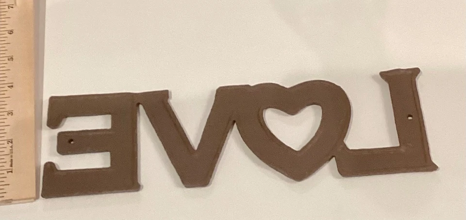 Cast Iron LOVE Shabby Chic Style Sign Decor 11.5" x 3.5" Rustic Letter Sign - Image 3 of 4