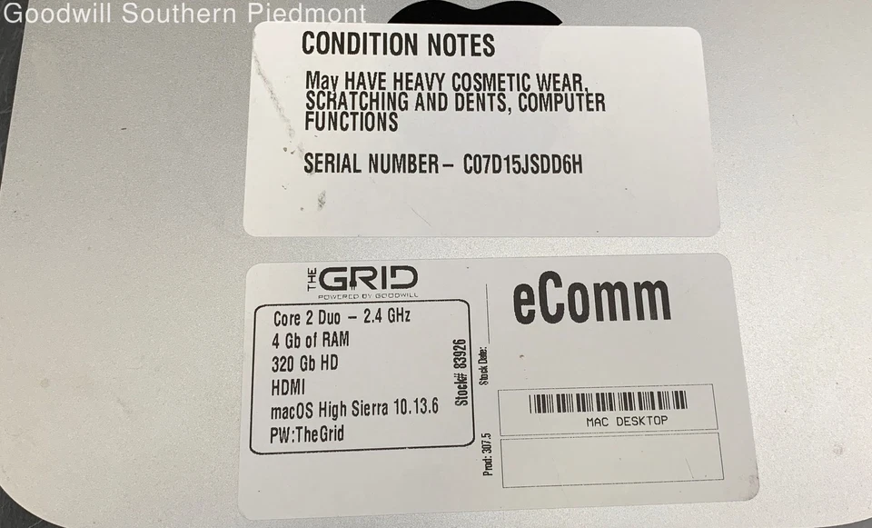 Apple Mac mini Mid 2010 MC270LL/A Intel Core 2 Duo P8600 4GB RAM 320GB HDD - Image 2 of 4