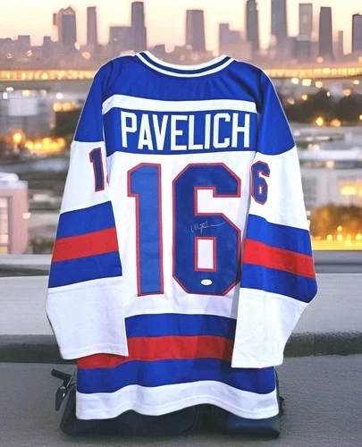 Miracle On Ice Mark Pavelich Autographed Signed 1980 USA Hockey Jersey JSA