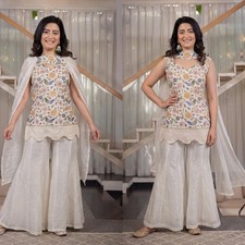 PUNJABI SHARARA PLAZZO KURTI PLAZZO SALWAR KAMEEZ SUIT WOMEN READY MADE DESIGNER