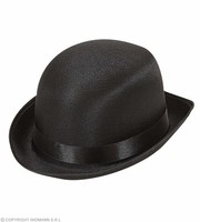 Melone Satin Schwarz Erwachsene KostüM Hut Karneval Fasching 20Er 30Er Jahre Neu