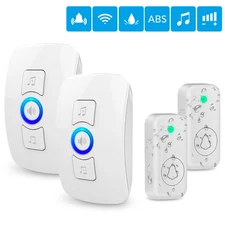 Wireless Doorbell Chime Waterproof Plug-In Receiver Remote Door Bell Long Range