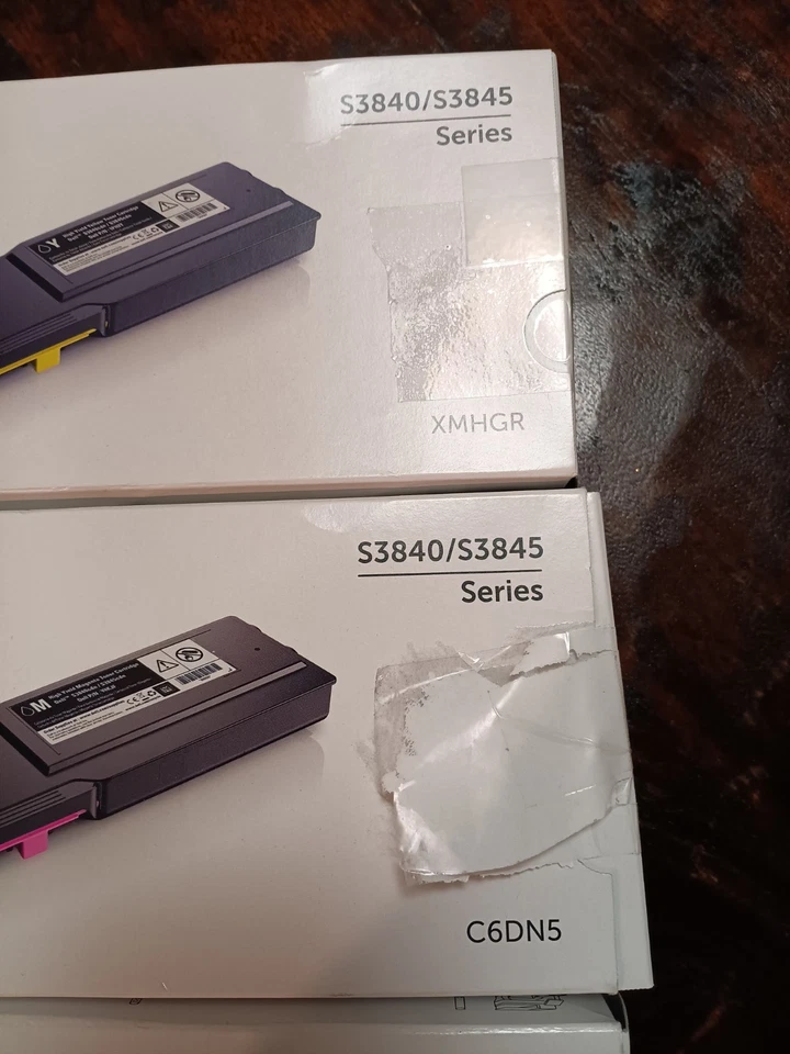 Juego de tóner color original Dell S3840 y S3845 C6DN5 XMHGR 1KTWP Foto 3 de 4