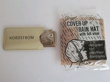 Lot of 2 Vintage Plastic Rain Bonnets Rain Hoods 60s-70s Brand Name