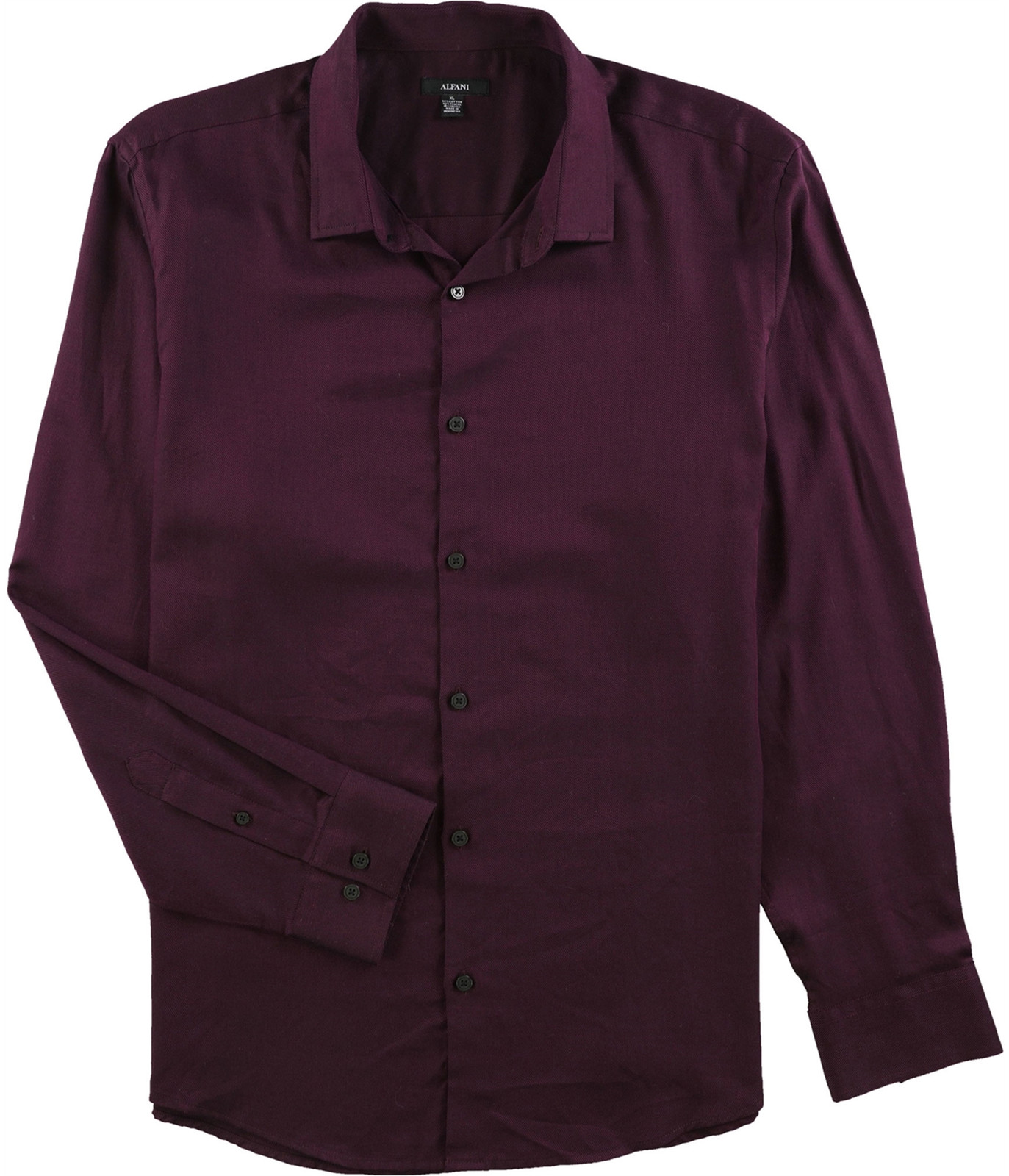 Alfani Mens Vesper Twill Button Up Shirt, Purple, Large