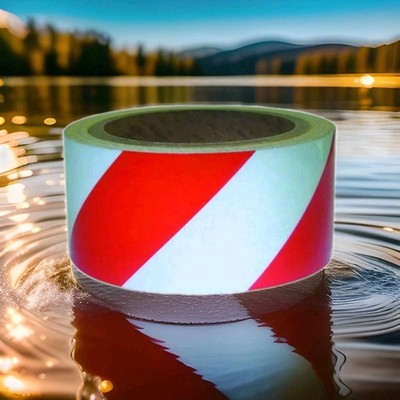 WESTERN SAFETY 2 in. x 30 ft. Reflective Tape - Red, Silver Stripes