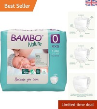 Eco Nappies Size 0 (2-7lb) Pack of 24 - Hypoallergenic & Super Absorbent 0.71 per nappy
