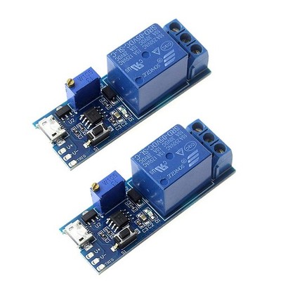 HiLetgo 2pcs DC 5V Trigger Time Delay Switch Relay Module Adjustable Time... 