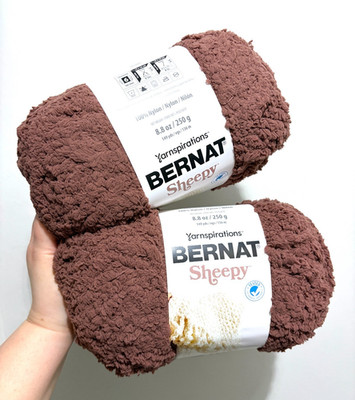 4 Knäuel x 250g Bernat Sheepy Super Chunky Garn: Braunbär