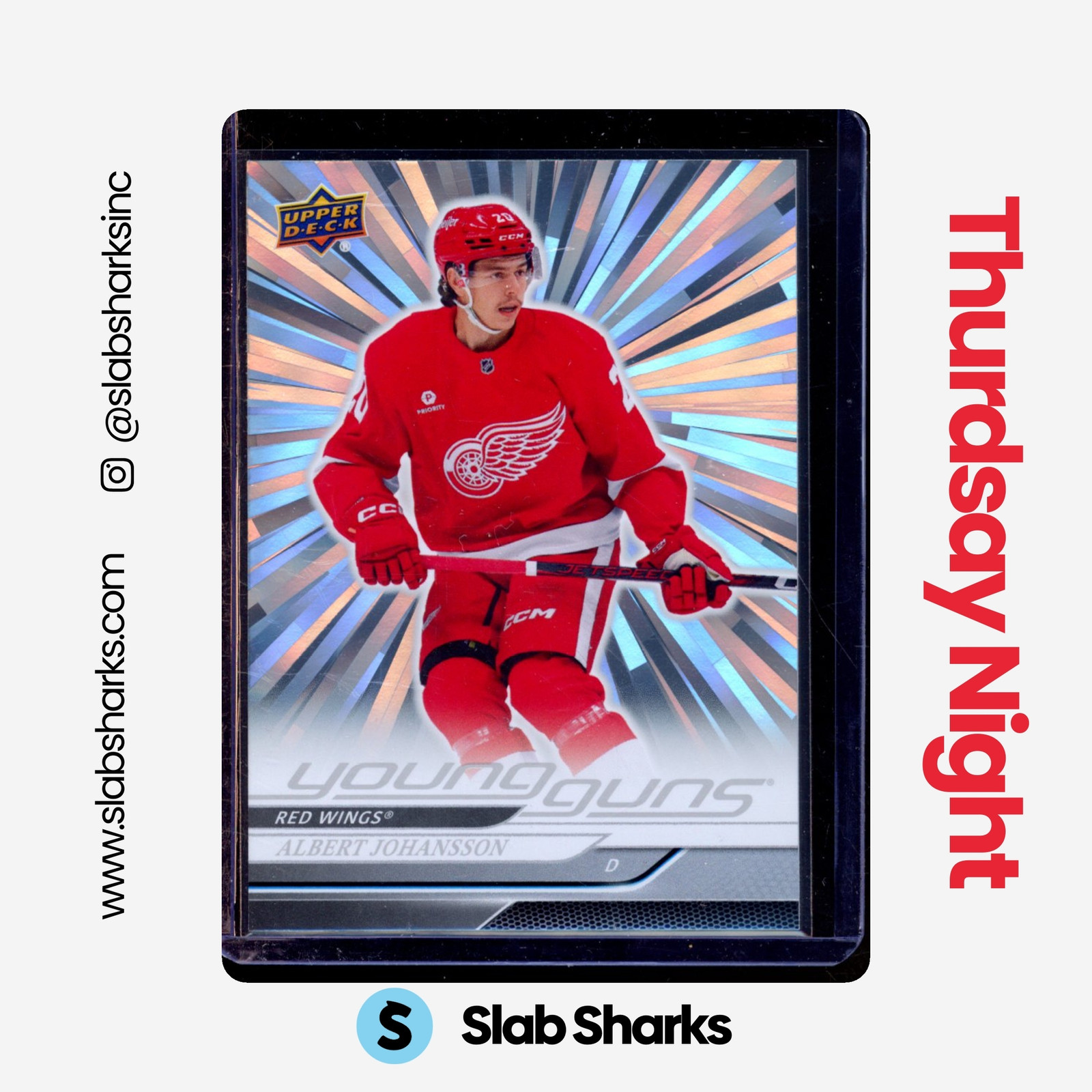 2024 UPPER DECK #475 ALBERT JOHANSSON OUTBURST SILVER YOUNG GUNS RC