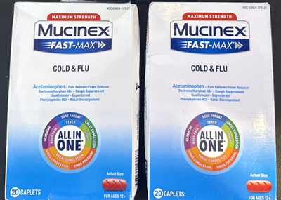 #ad Mucinex Fast Max Cold and Flu Medicine 20 ct *LOT OF 2* EXP:08 2026 $13.99