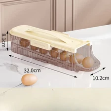Automatic Scrolling Egg Storage Box Drawer Type Refrigerator Egg Holder Kitchen 