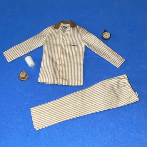 Vintage Ken Brown Striped Sleeper Set Fashion 781 Complete Barbie by Mattel Exc