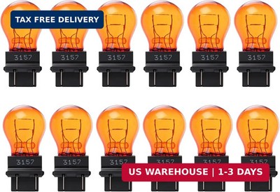12 Pack 3157NA 3157A 3157 Amber Bulb, Parking/Side Maker/Turn Signal Auto Light