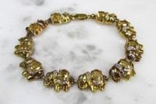 Gorgeous GP Sterling Silver Yellow Stone Elephant 7.25" Bracelet  19g  9-H1559