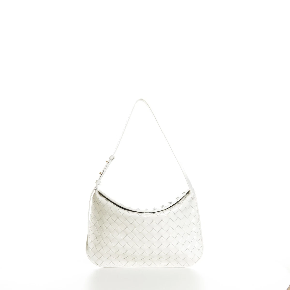 BOTTEGA VENETA 2900$ Small FLAP Bag - Bottega White Intrecciato Brushed  Leather