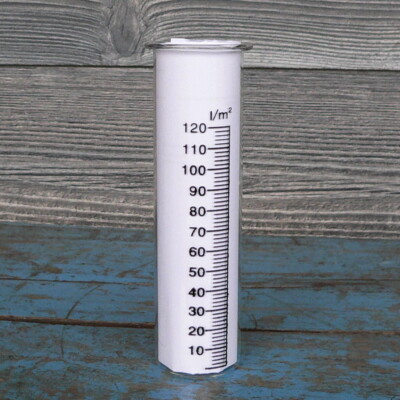 Regenmesser aus Glas Höhe 15cm Durchm. 4cm Echtglas mit Skala Ersatzglas Garten