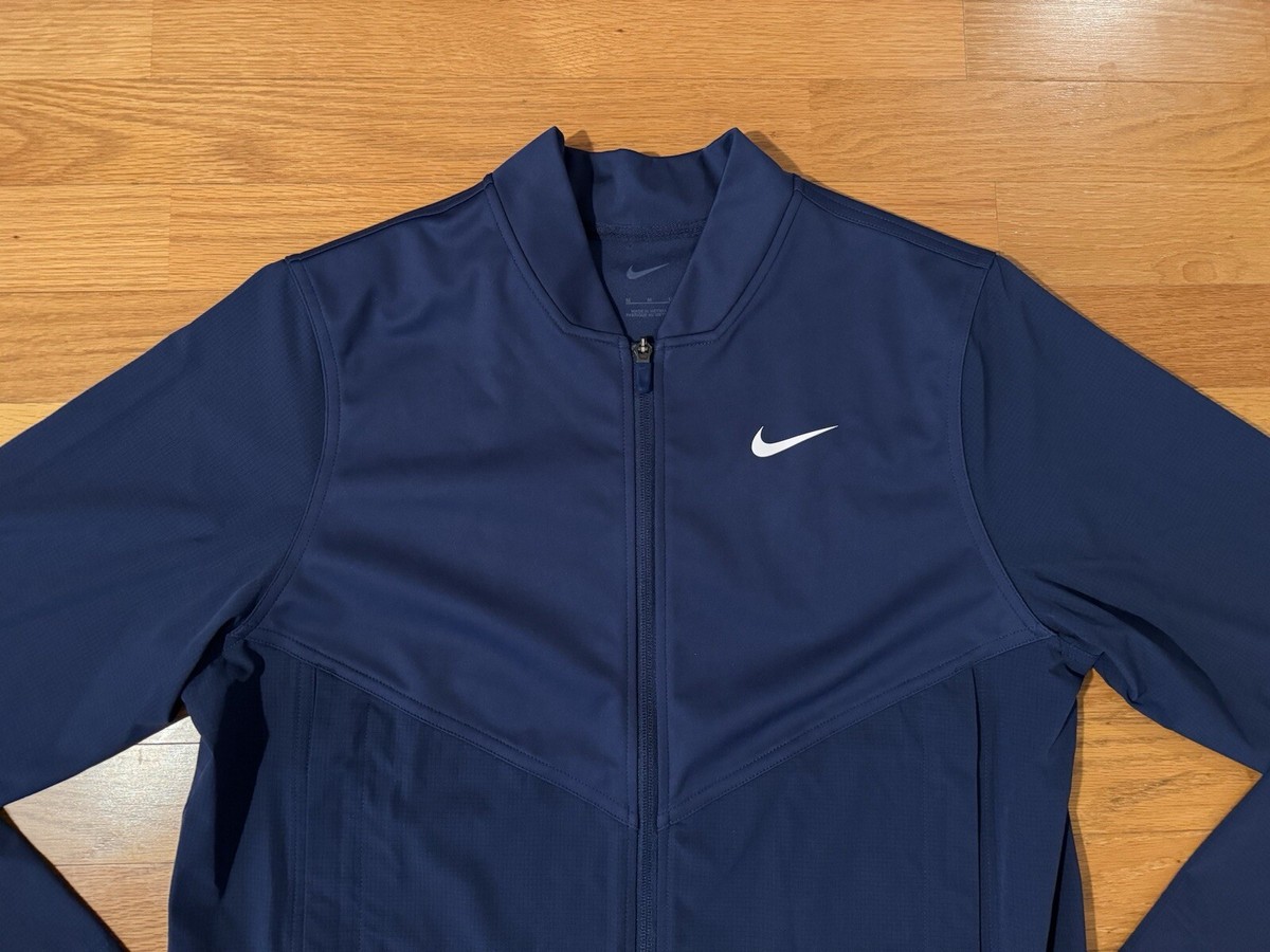 New M Nike Tour Essential Water Repellent Golf Jacket Navy Blue
