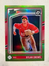 DYLAN CREWS Nationals 2024 Donruss Baseball Optic LIME GREEN Prizm # 37/149