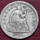 1841 Seated Liberty Half Dime 5c Better Grade XF Details #77414