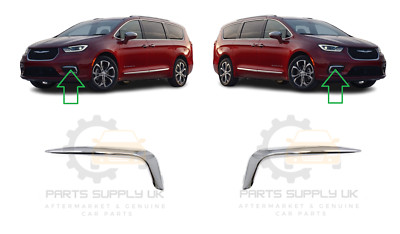 NEU FÜR CHRYSLER PACIFICA 2021- FRONTSTOßSTANGE GITTER LEISTE CHROM PAAR SET