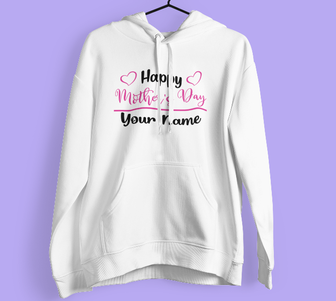 Personalised Mother's Day Hoodie Your Name Family Ladies Love