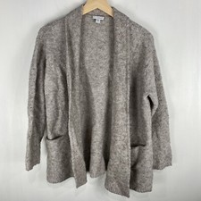 Pure J. Jill Wool Blend Knubby Knit Open Front Cardigan Sweater Medium Petite