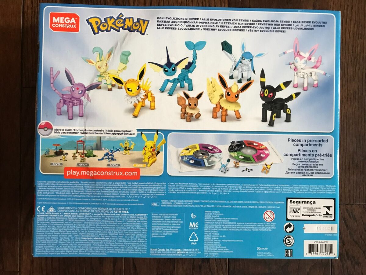 MEGA Pokemon Building Toy Kit Eevee Evolution Set (470 Pieces) with 9  Figures for Kids 