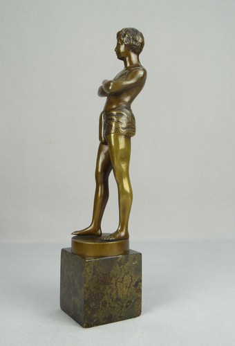 Bronze Skulptur nach CARTINET Ringer Junger Mann Athlet männlicher Halbakt - Bild 10 von 14