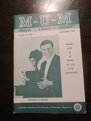 MUM MAGAZINE SEPTEMBER 1968 FANTASIO & MONICA MAGIC UNITY MIGHT MAGICIAN V58 N 4