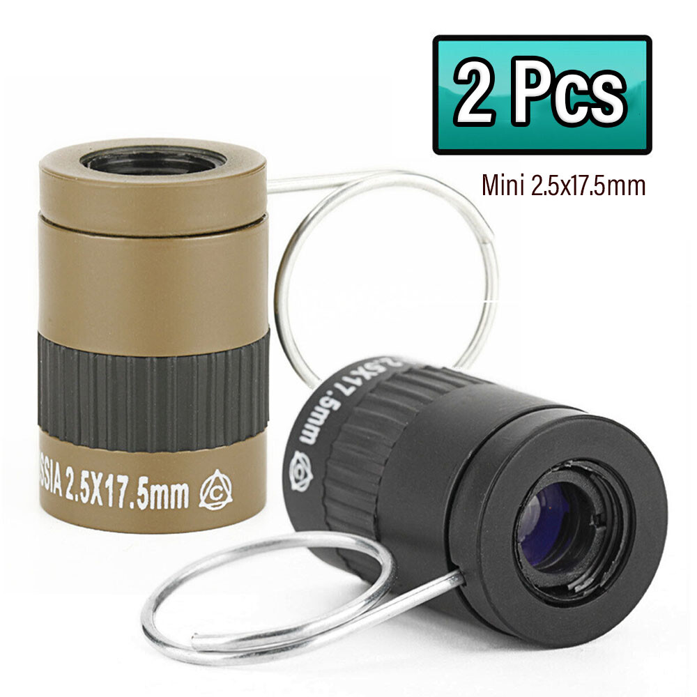 2x Tactical Monocular Telescope Mini 2.5x17.5mm Ultra Miniature Finger Handheld
