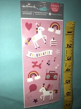 Hallmark Unicorn Birthday Celebration Scratch & Sniff 30 Stickers- New Pkg.