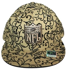 Vintage NFL Football Logo Reebok Paisley Design Hat - Flat Bill Fitted 7 1/2 Cap