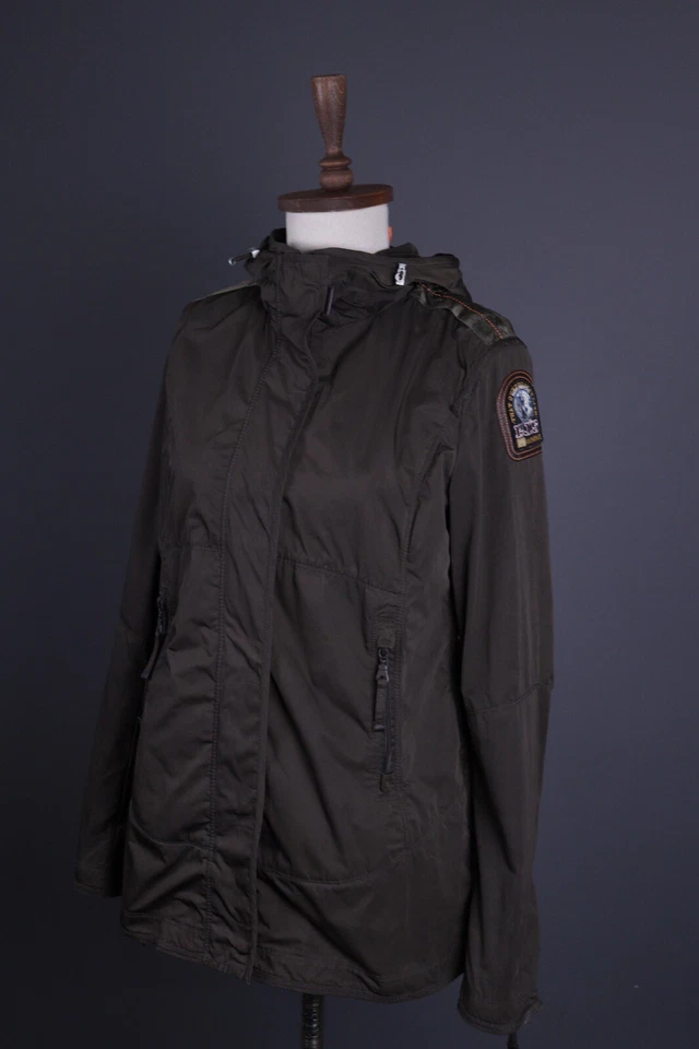 PARAJUMPERS Masterpiece Series Slim Fit Brown Hooded Windbreaker Jacket Size L - Image 2 of 4