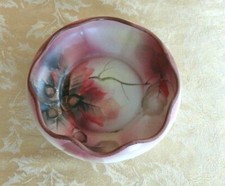 Hand Painted Nippon Style Porcelain Handled Bowl with Fruit Motif