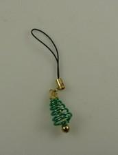Christmas Tree wire spiral Cell phone charm purse strap black strap