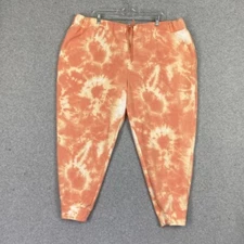 Evri Sweatpants Womens 2X Peach Tie Dye Jogger Pockets Drawstring Casual