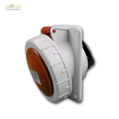 CEE-Einbausteckdose IP67, 16A rot CEE Steckdose, 5-polig 400V, schräg 10°