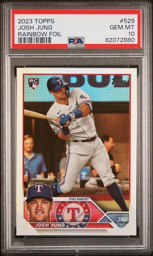 2023 Topps Series 2 Josh Jung Rookie Rainbow Foil #529 Texas Rangers PSA 10