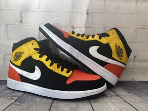 nike air jordan 1 mid black yellow