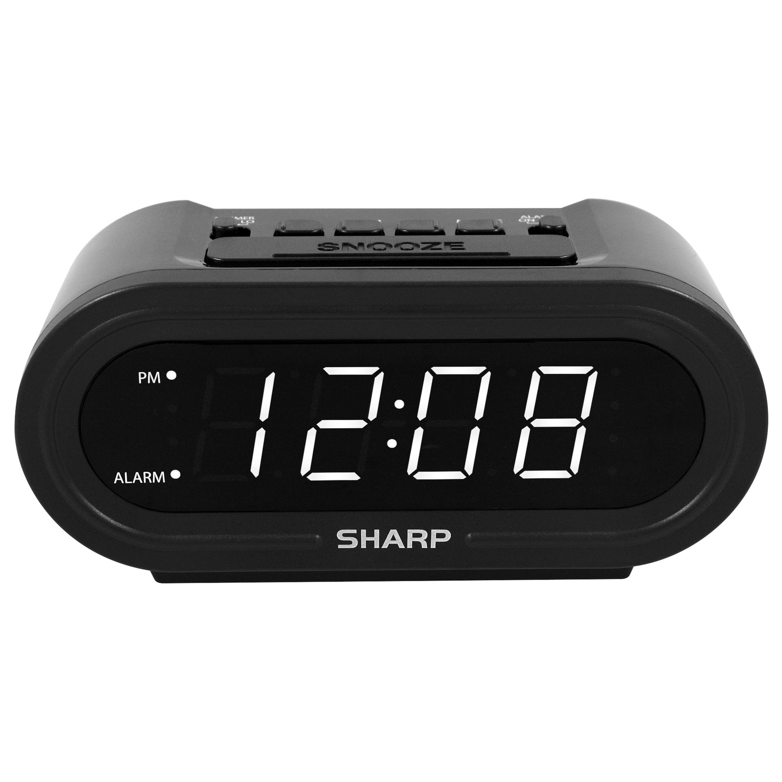 AccuSet Alarm Clock with Auto-Set Feature in Black and White LED Display-image