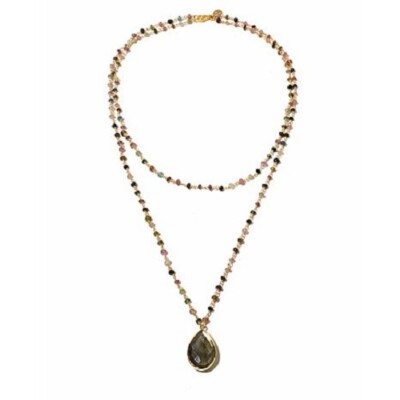 HSN Raritäten Carol Brodie Vermeil Turmalin und Pyrit Triplett 21'' Halskette 