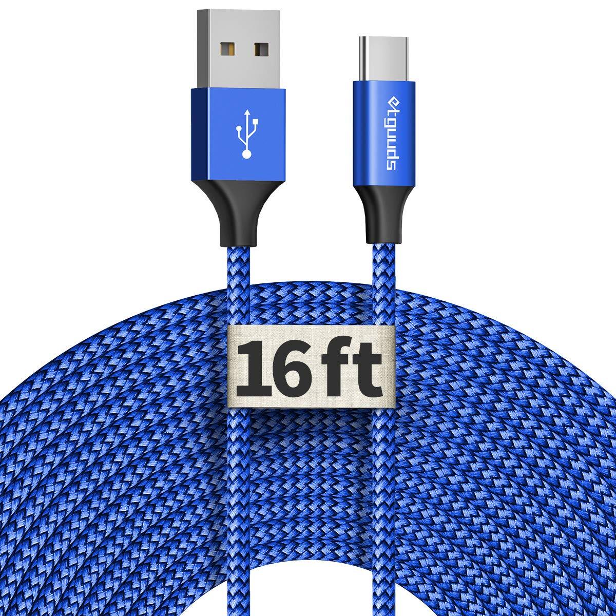 etguuds 16ft/5m Extra Long USB C Cable USB-A 2.0 to USB Type C Cable Fast Cha...