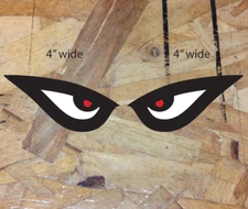 Eyes Red Eye Tiger Shark Vinyl Decal Sticker Auto stickers Reverse facing Set 4"