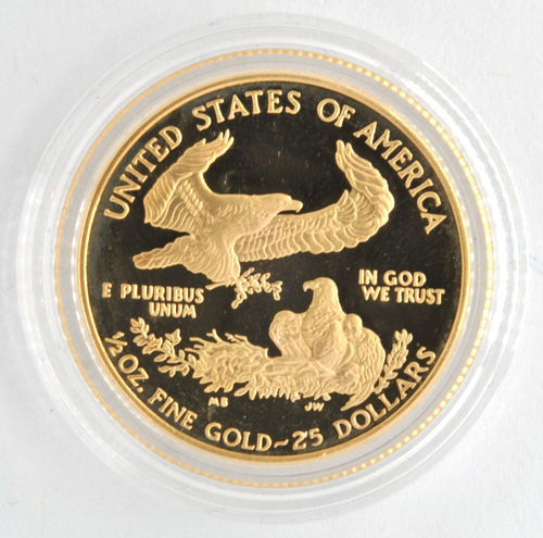 United States 1997-W 1/2 Ounce .917 Fine Gold American Eagle Proof Finish Coin - Picture 2 of 2