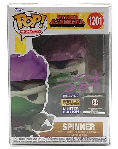 Funko Pop! My Hero Academia Spinner #1201 Signed by Larry Brantley PSA Chalice