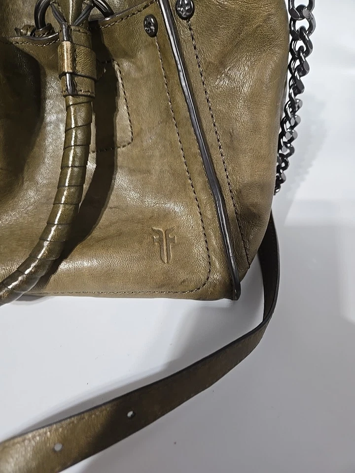 Bolso de hombro FRYE Demi tamaño mediano cartera de cuero marrón verde - Precio de venta sugerido por el fabricante 428 USD Foto 2 de 4